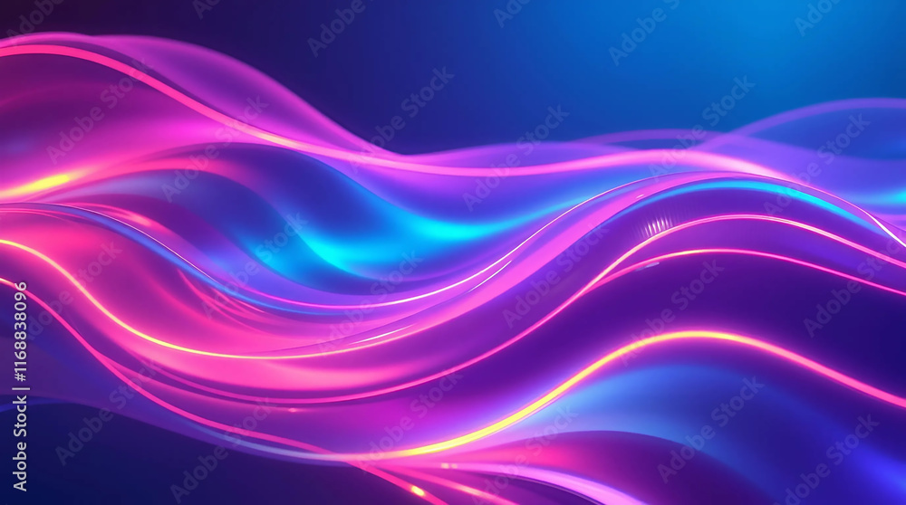 Dynamic Neon Light Art with Gradient Glow Dynamic Neon Light Art with Gradient Glow
