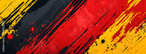 Abstract red, black and yellow background with grunge brush strokes. textures for poster and web banner design, perfect for extreme, sportswear, racing,