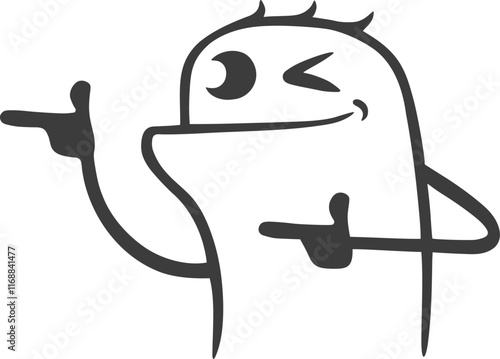 Design of funny pointing character