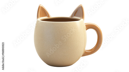 A cute cat ear mug filled with coffee for cat lovers.