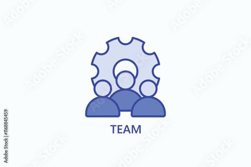 Team isolated vector, icon or logo sign symbol illustration