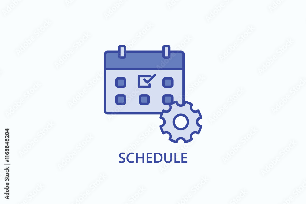 Schedule isolated vector, icon or logo sign symbol illustration Schedule isolated vector, icon or logo sign symbol illustration