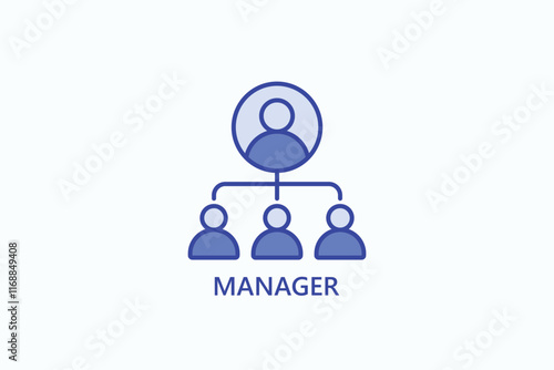 Manager isolated vector, icon or logo sign symbol illustration