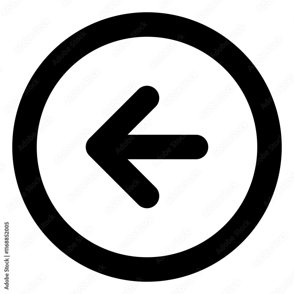 Arrow left circle design element