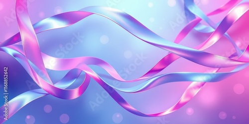 Wallpaper Mural Abstract pastel ribbons flowing gracefully on a soft background Torontodigital.ca