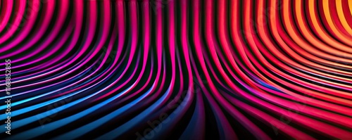 Rainbow abstract background idea. Vibrant abstract waves in red, blue, and purple hues creating a dynamic visual flow.
