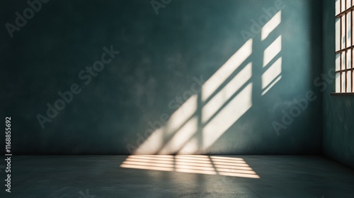 Soft shadows cast on a textured wall in an empty room