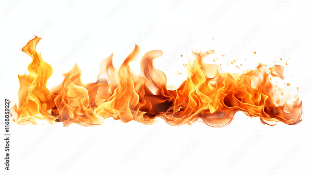 Burning Flames Illustration with Intense Heat Effect Burning Flames Illustration with Intense Heat Effect