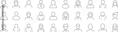icon set handwriting symbol people icon
