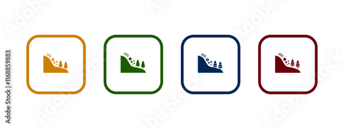 snow avalanche icon vector illustration. snow avalanche icon in different color design.