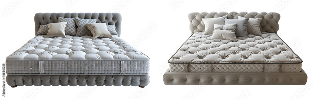 Fototapeta premium Luxury modern mattress on a white or transparent background