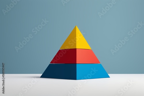 arafed pyramid of colored paper on a white surface