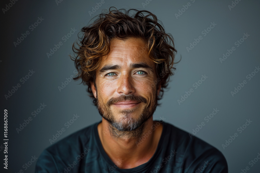 a Caucasian man, aged 30s to 50s, in minimal professional clothing, standing confidently with a relaxed, welcoming expression against a gray backdrop. a Caucasian man, aged 30s to 50s, in minimal professional clothing, standing confidently with a relaxed, welcoming expression against a gray backdrop.