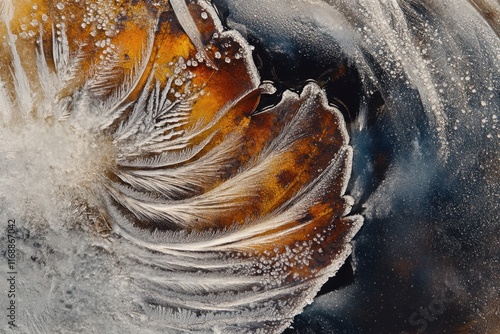 Frozen Leaf Abstract Art Winter Ice Nature photo