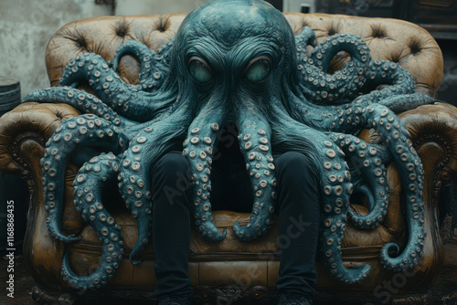 Wallpaper Mural A surreal couch with tentacles holding a person in place, Torontodigital.ca