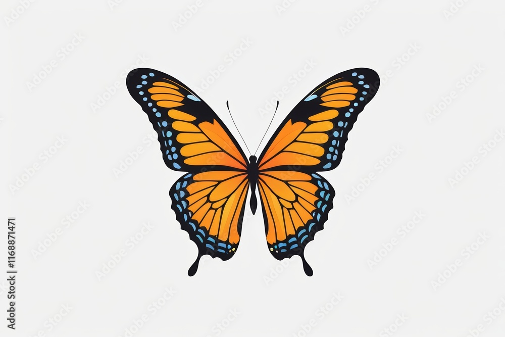 there is a butterfly that is orange and black with blue spots there is a butterfly that is orange and black with blue spots