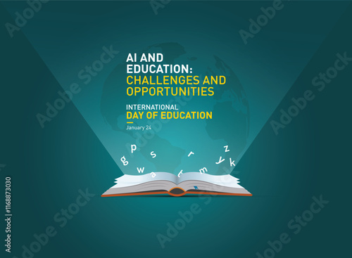 International day of education concept vector illustration background. Creative education day vector education concept.