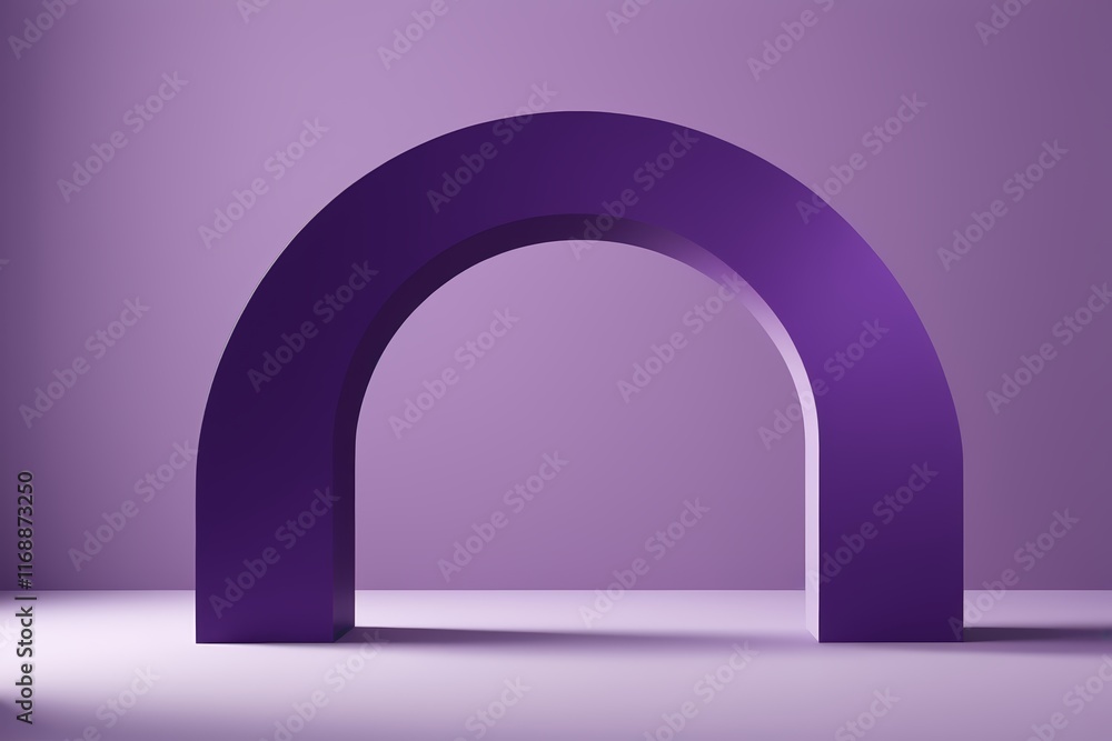 purple arch with shadow on white floor in empty room purple arch with shadow on white floor in empty room