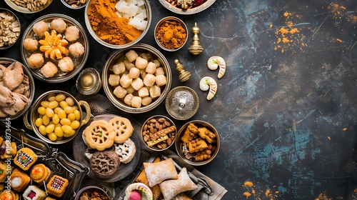 Wallpaper Mural lohri traditional sweets placed on rustic table for celebration Torontodigital.ca