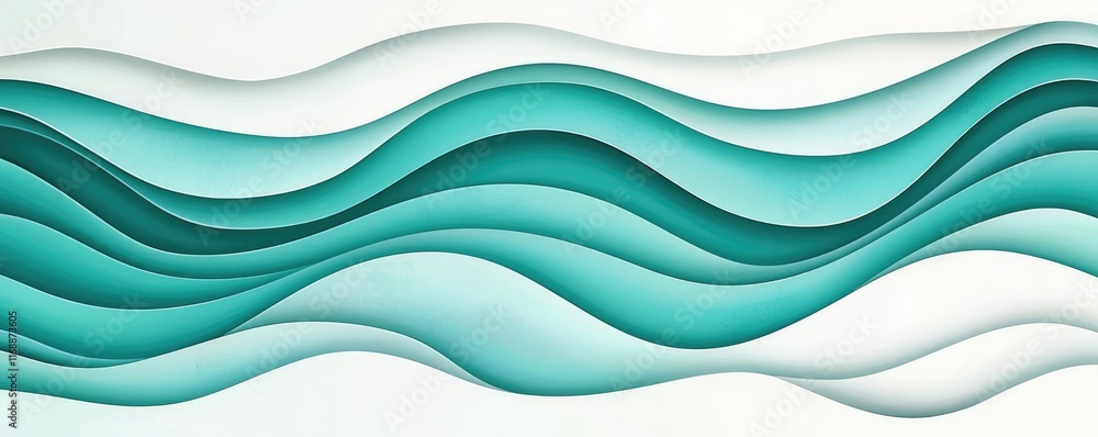 Obraz premium Grungy abstract background concept. Flowing waves in teal and white create a tranquil and modern design aesthetic.