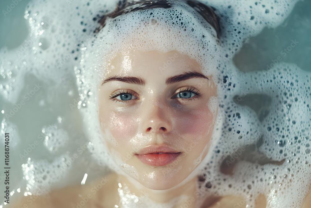 Close-Up of a Spa Moment with Soft Bubbles Close-Up of a Spa Moment with Soft Bubbles