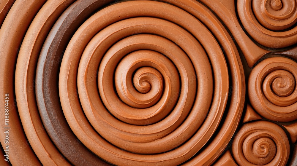 Fototapeta premium Brown Spiral Patterns in Clay with Smooth Textures and Curves