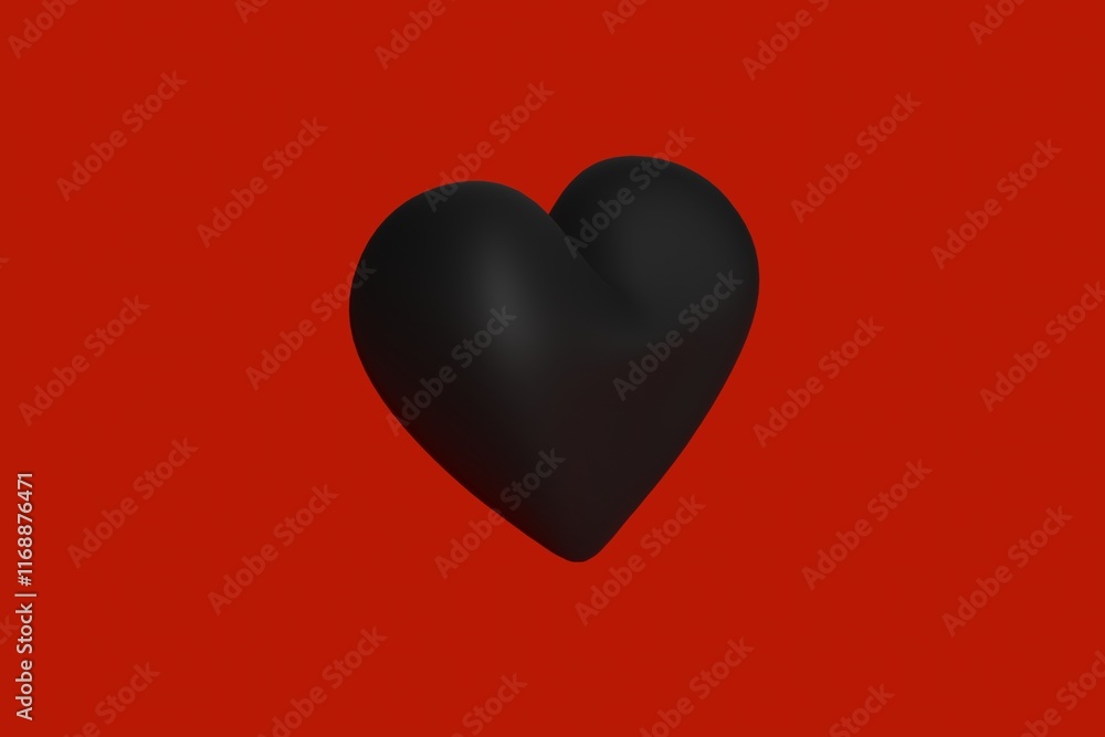 red heart on black red heart on black
