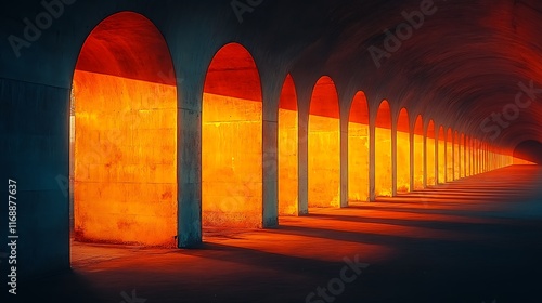 Illuminated Arches Create A Dramatic Tunnel Effect