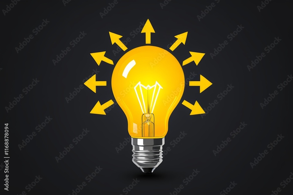 a close up of a light bulb with arrows coming out of it a close up of a light bulb with arrows coming out of it