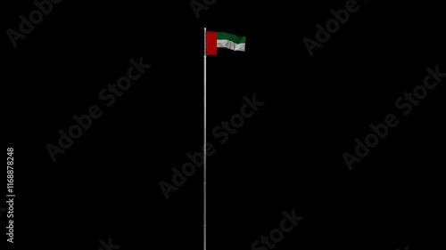 Dubai UAE Flag Animation | Beautiful Flag Wave in 4K