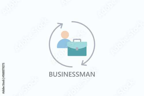 Businessman Isolated Vector, Icon Or Logo Sign Symbol Illustration