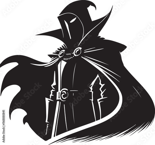 Cloaked Villain Vector Illustration