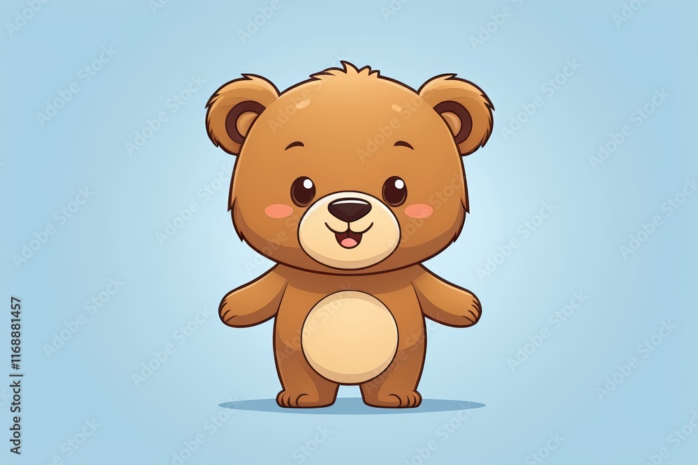 Obraz premium cartoon bear with a happy face and a big smile