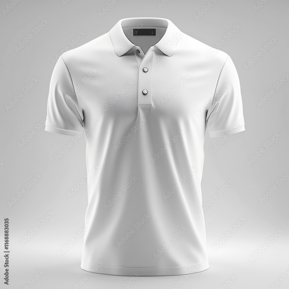 White polo shirt mockup template front view white gray background 3d rendering minimal White polo shirt mockup template front view white gray background 3d rendering minimal