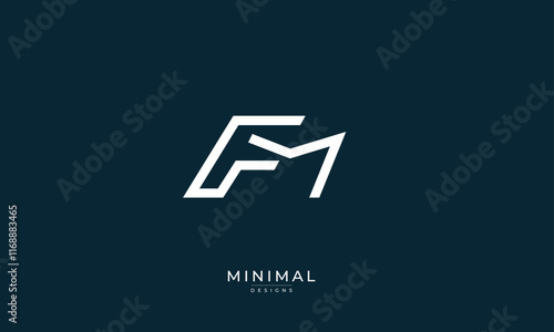 Alphabet letter icon logo FM
