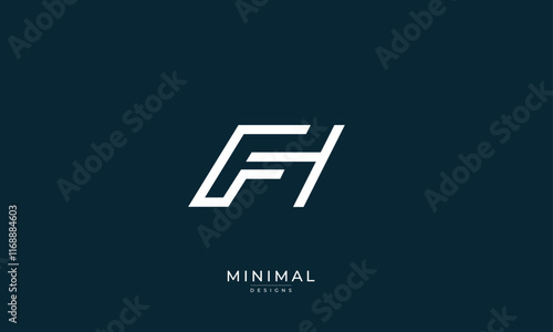 Alphabet letter icon logo FH