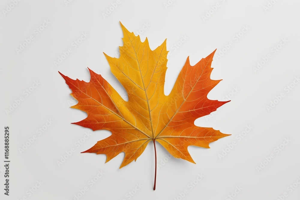 Fototapeta premium arafed leaf on a white surface with a red and yellow leaf