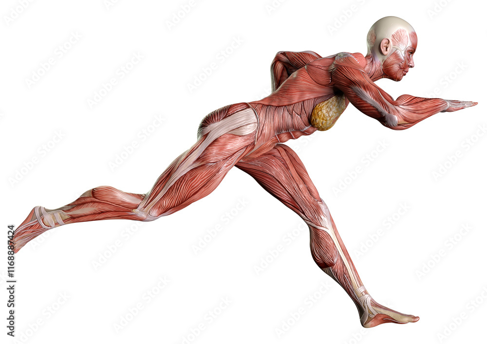 3D Rendering Female Anatomy Figure on White 3D Rendering Female Anatomy Figure on White