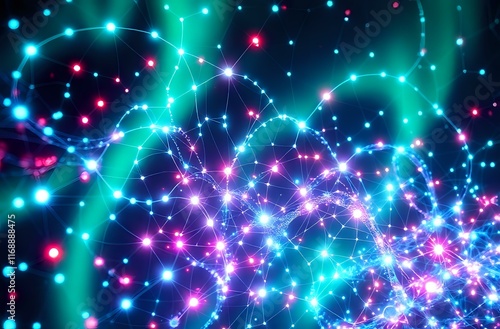 Wallpaper Mural Art Nouveau Bioluminescent Neural Network in Blue & Purple Torontodigital.ca