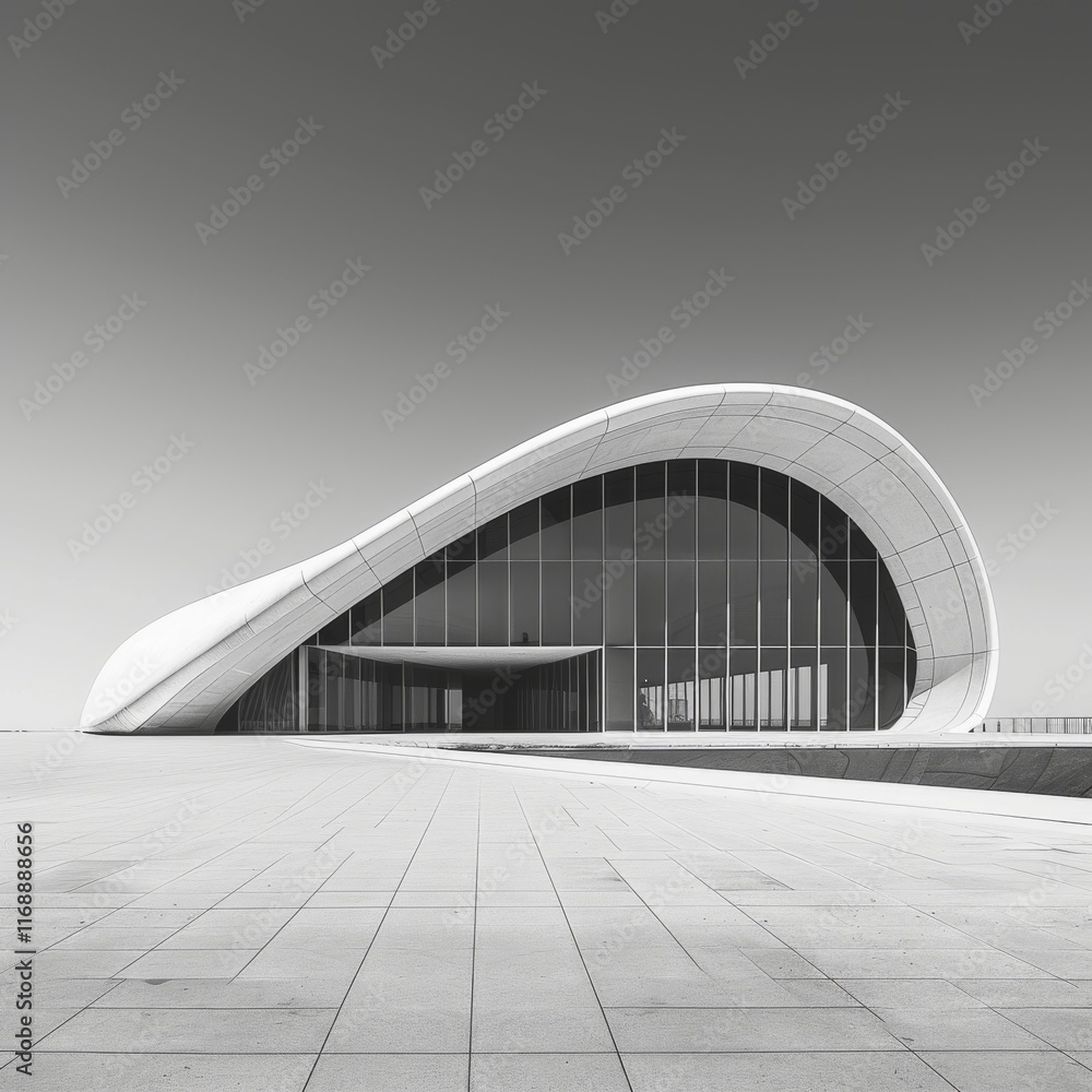 Obraz premium Minimalist architectural photograph with geometric shapes, clean lines, and soft shadows
