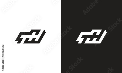 TH logo, monogram unique logo, black and white logo, premium elegant logo, letter TH Vector