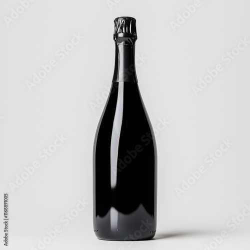 Magnum bottle of sparkling wine, isolated on solid gray background