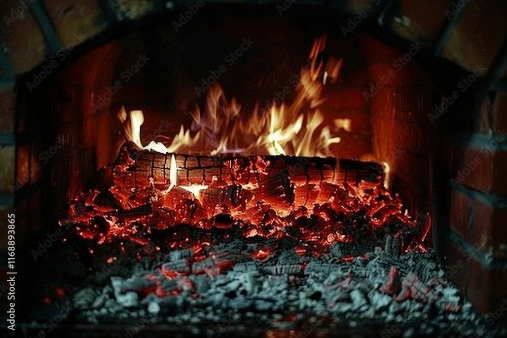 Crackling firewood flames cozy fireplace interior scene warm atmosphere close-up view serenity and comfort Crackling firewood flames cozy fireplace interior scene warm atmosphere close-up view serenity and comfort