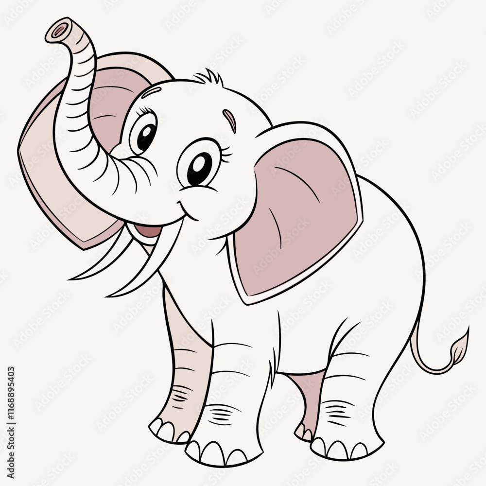 Fototapeta premium Vector elephant Isolated, Isolated, Animals, Editable