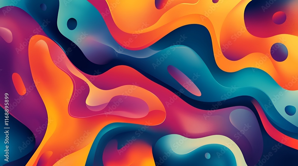 Abstract Colorful Waves Flowing Design Abstract Colorful Waves Flowing Design