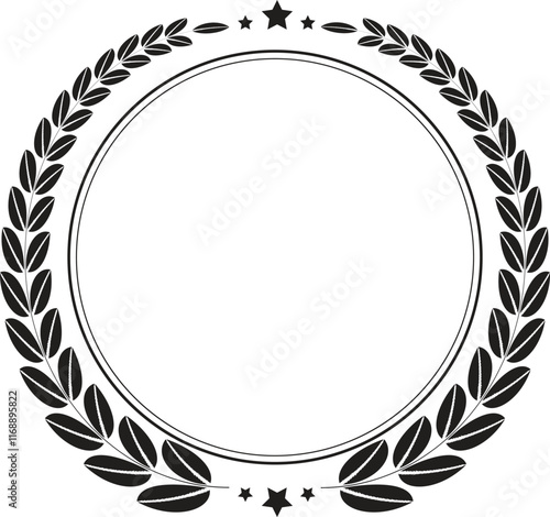 laurel wreath, winner award vector illustration. Branch of olive leaves of victory symbol, insignia emblem decoration design, triumph honor champion prize isolated on white