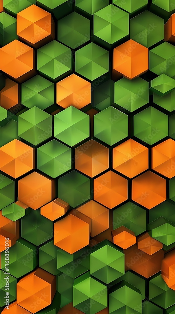 orange and green abstract hexagonal shapes forming modern pattern for independence day orange and green abstract hexagonal shapes forming modern pattern for independence day