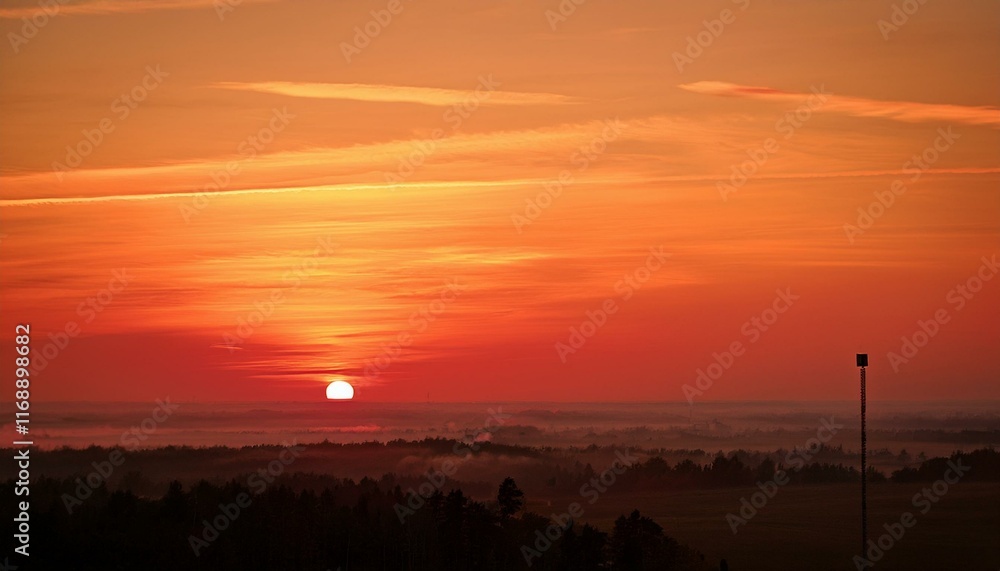 The point at which the temperature gradually drops in a bright orange sunset The point at which the temperature gradually drops in a bright orange sunset