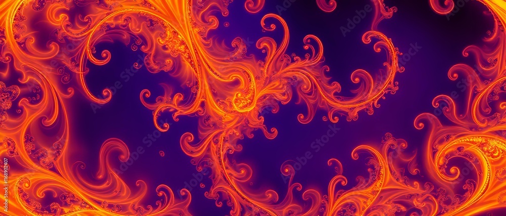 Vibrant Abstract Fractal Flames Background