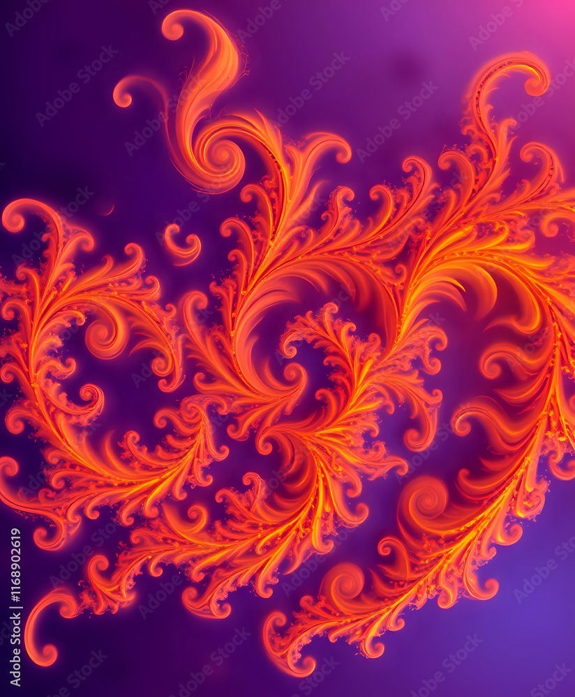 Vibrant Fractal Flames Artwork - Intricate Swirling Patterns Vibrant Fractal Flames Artwork - Intricate Swirling Patterns